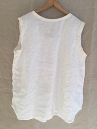 Image 2 of white linen tank with silk bands