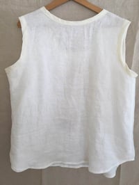 Image 4 of white linen tank with silk bands