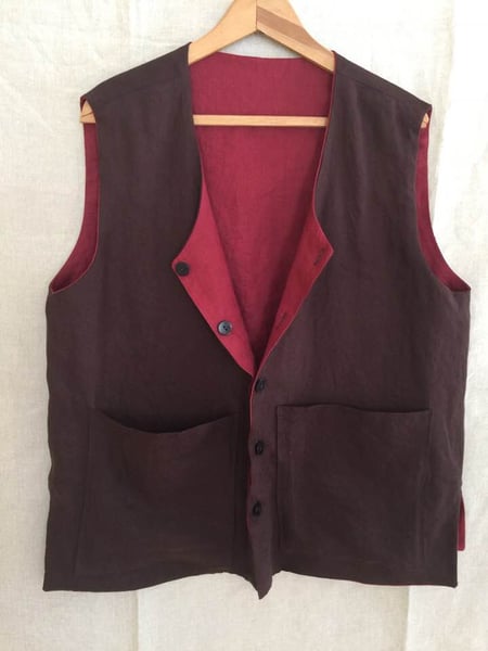 Image of reversible linen vest