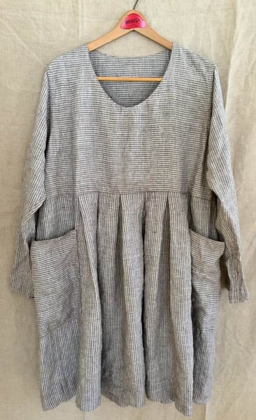 Image of striped linen dress