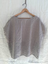 Image 4 of reversible linen boxy tee shirt