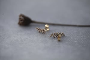 Image of *SALE* fern leaf stud earrings (in silver or 9ct gold)