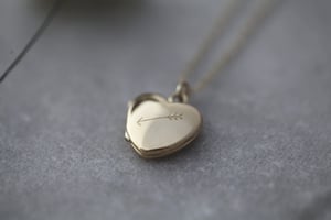 Image of little arrow heart locket (in silver or 9ct gold)