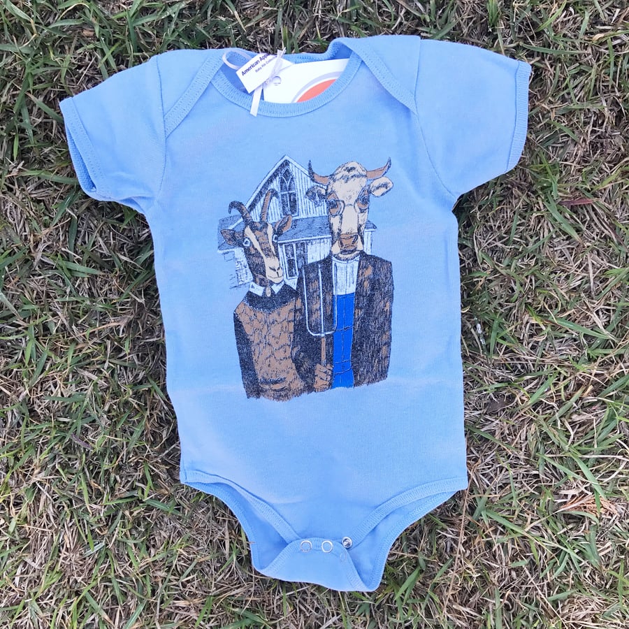 Image of Baby Mr P's Farmer Gothic Baby Onesie