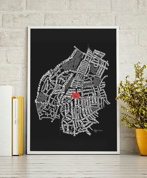 Image of Forest Hill & Honor Oak Park SE23 - SE London Type Map - Black