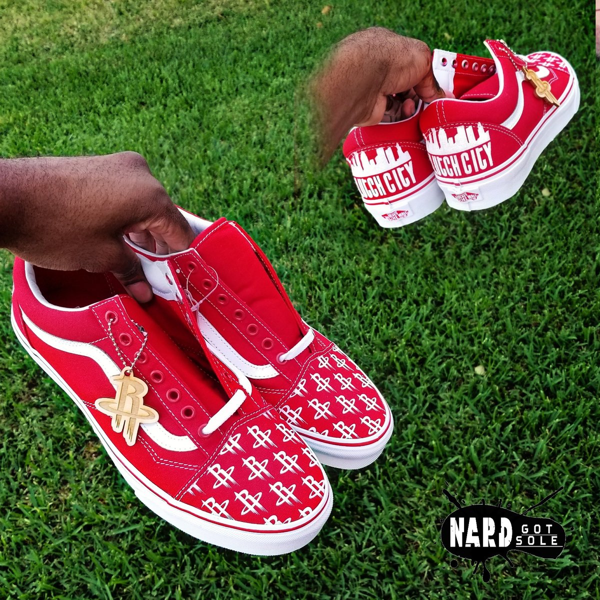 Houston Rockets Vans Nard Got Sole Customs Houston Rockets Vans Nard Got Sole Customs