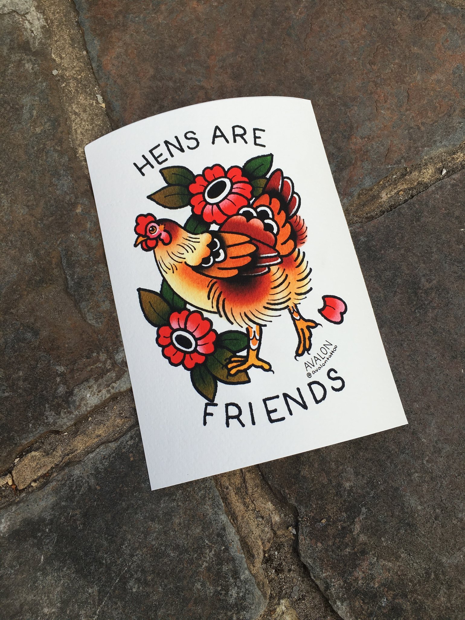 Image of Hens Are Friends Print