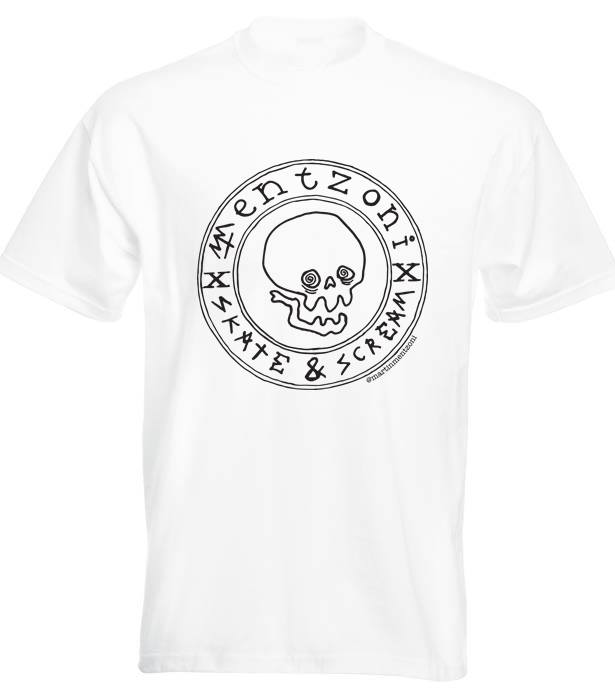 Image of Mentzoni Skull T-SHIRT (White)