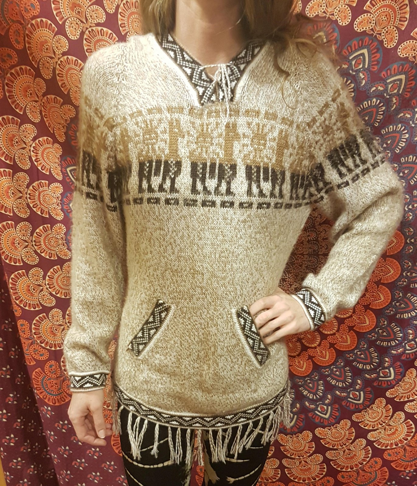 Alpaca Natural Fringe Sweaters / Bolli Bears by Bolli Imports