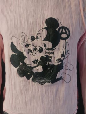 Image of Mickie and Minnie pink bondage shirt
