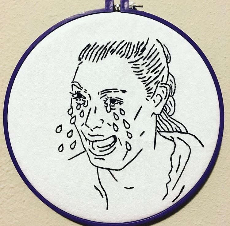 Image of Kim K Cry embroidery