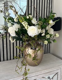 Image 1 of Nordic style - champagne coloured vases & flowers (Tanya’s)