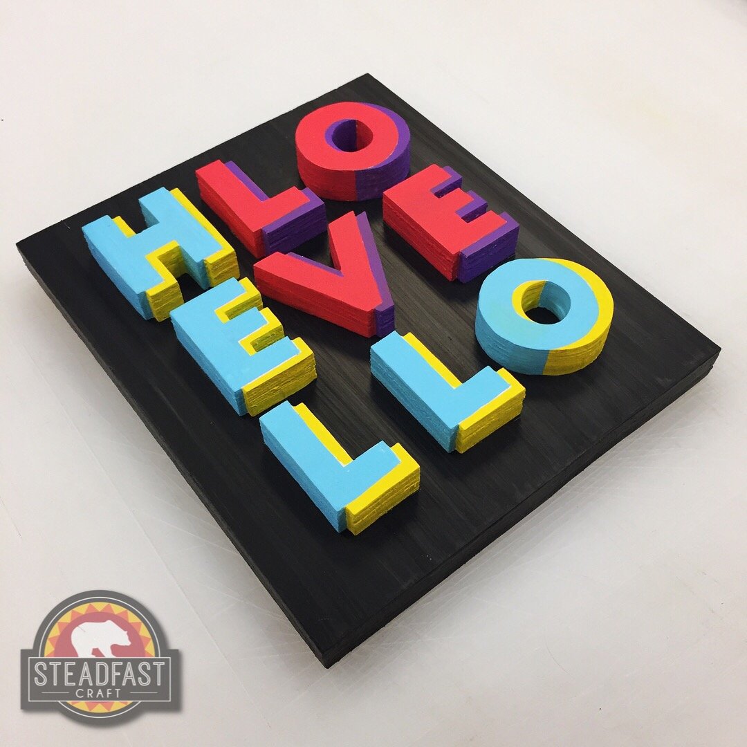 Image of "Hello Love" Wood Sign