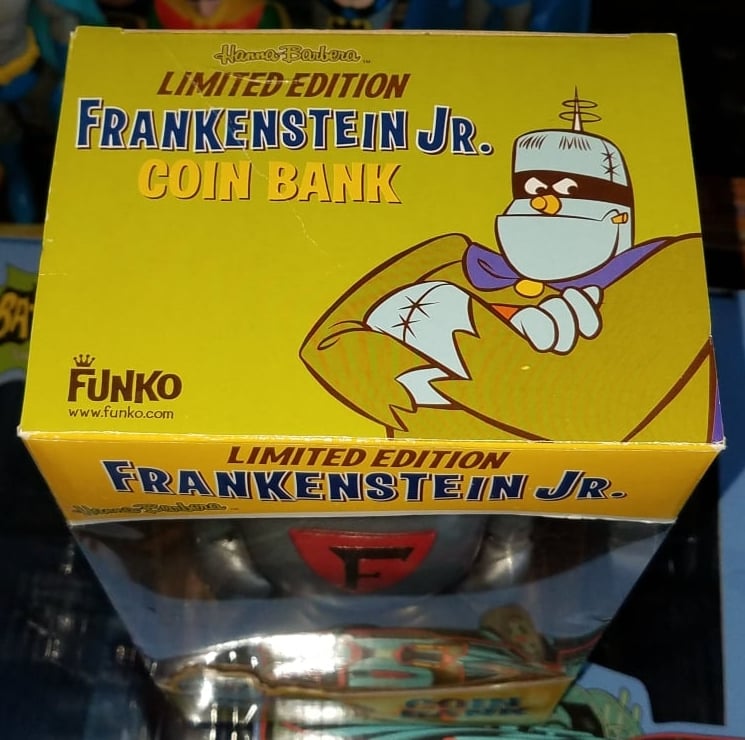 Image of FRANKENSTEIN JR. 12" COIN BANK - 2008 SDCC FUNKO EXCLUSIVE! NEVER REMOVED FROM BOX! AUTOGRAPHED!
