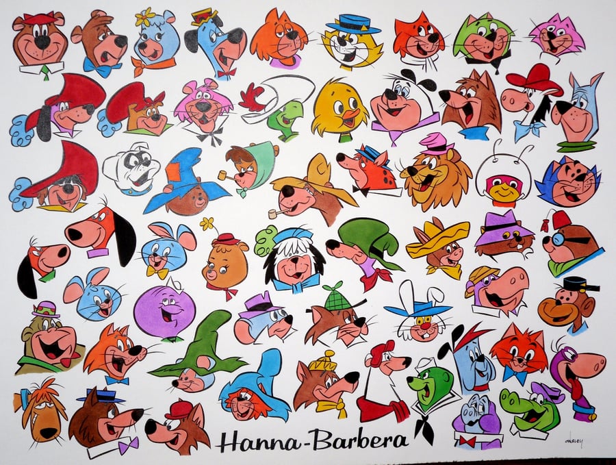 Image of HANNA-BARBERA TV STARS 19.5x25.5 ORIGINAL ART RE-CREATION