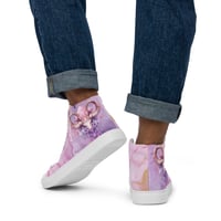 Image 3 of Beautiful Pink Baphomet Goat Watercolor Men’s High Top Canvas Shoes