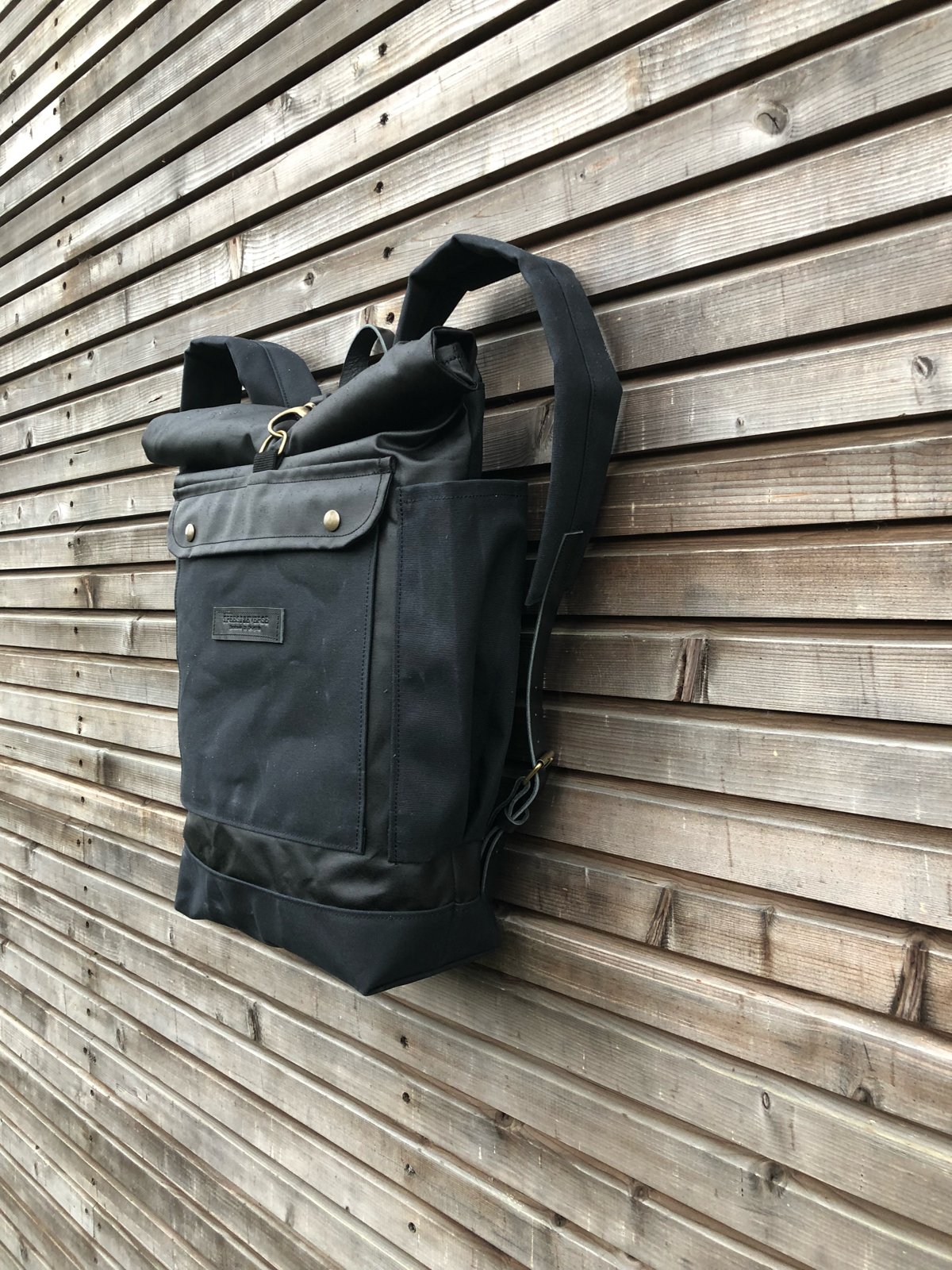 Roll up canvas backpack sale