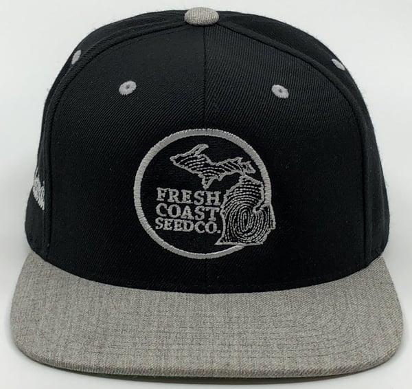 Image of Fresh Coast Seed Co snap-back hat (black/grey)