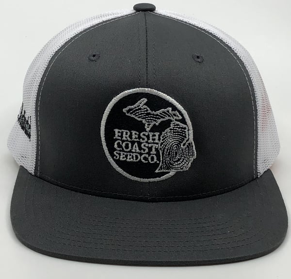 Image of Fresh Coast Seed Co snap-back hat (grey/white)