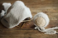Image 1 of Furry Grey Bonnet {wrap option}