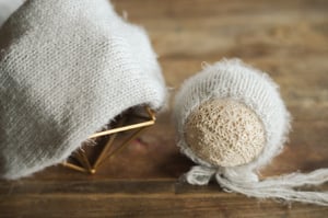 Image of Furry Grey Bonnet {wrap option}