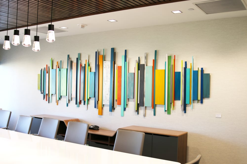 Image of 'ABSTRACT ARCHITECTURE' | Corporate Art | Office Wall Decor | Wood Wall Art | Custom Branding Art