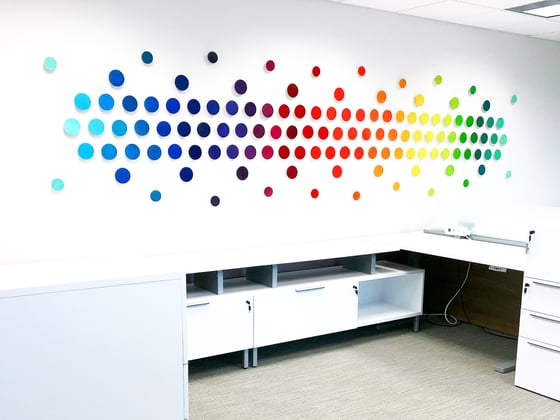 Image of 'ACROSS THE SPECTRUM' | Gradient Wall Art | Corporate Art | Colorful Wall Sculpture | Large Wall Art