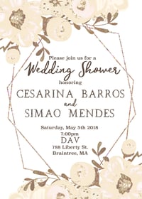 Cream Floral Wedding Shower  & Oh Boy Baby Shower Invitations
