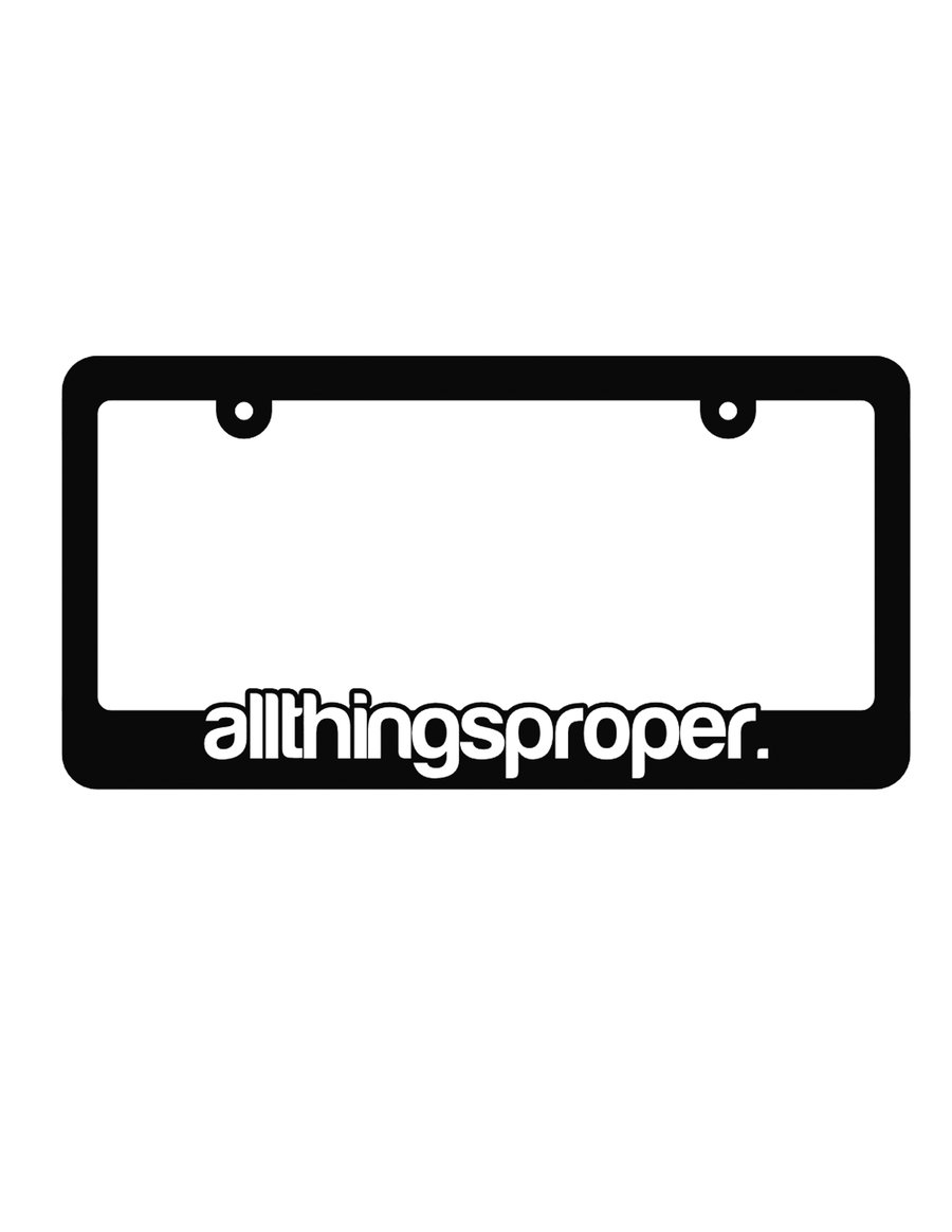 Image of allthingsproper. License Plate Frame