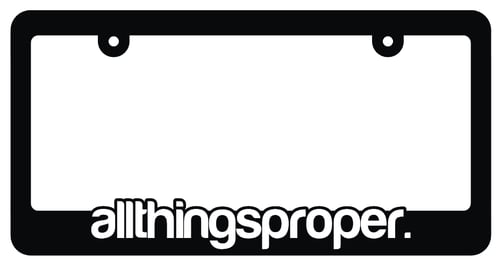 Image of allthingsproper. License Plate Frame
