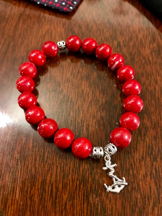 Image of Red Beaded Bracelet