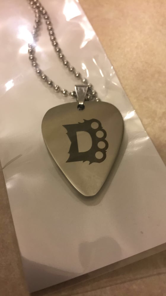 Image of Silver Decadon Guitar Pick Necklace