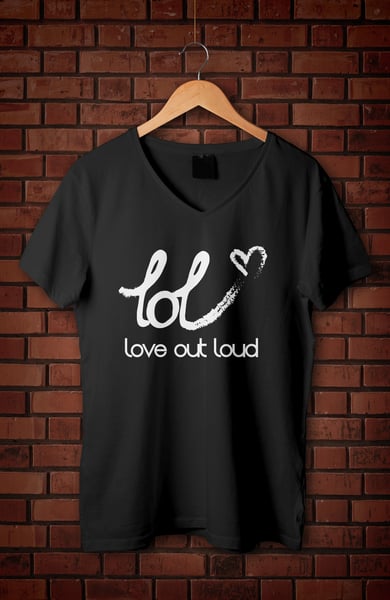 Image of LOL Script V-Neck T-Shirt