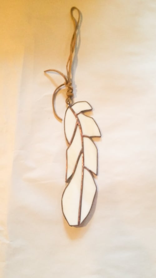 Image of Journey copper patena feather-stained glass