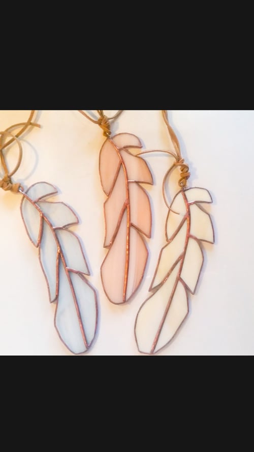 Image of Journey copper patena feather-stained glass