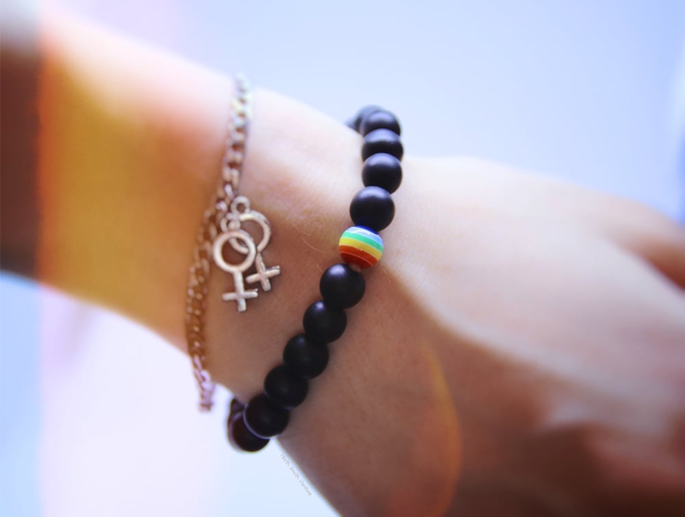 Rainbow Pride Natural Stone Bracelet