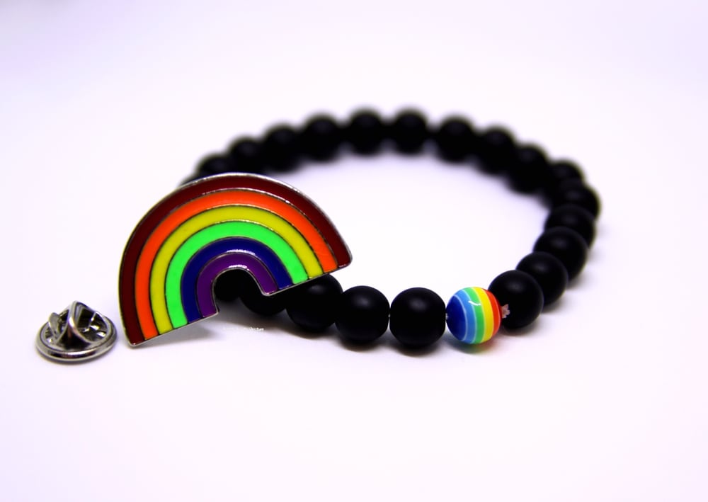 Rainbow Pride Natural Stone Bracelet