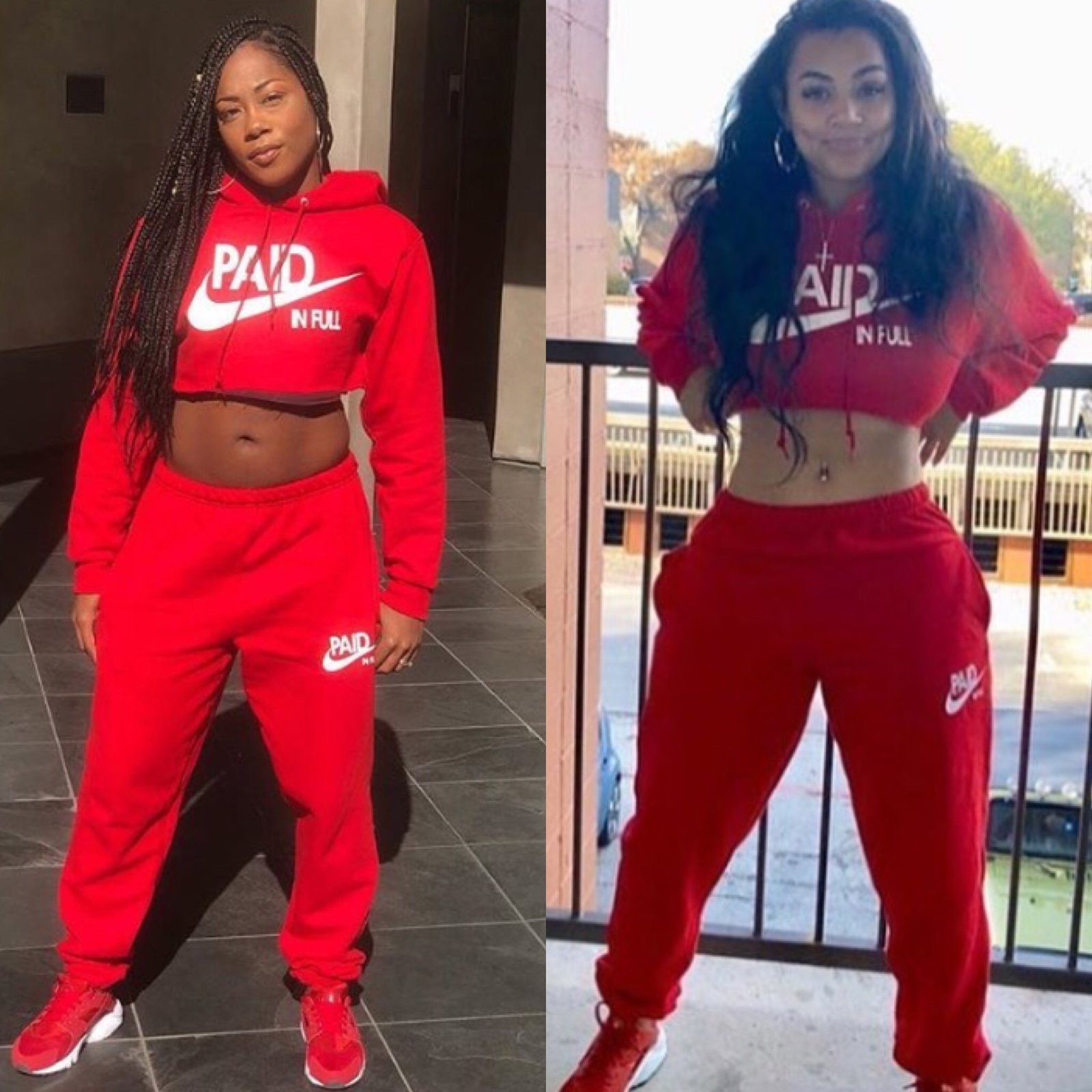 red sweatsuit