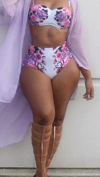 Floral Print High-Waist 2 Piece swimsuit