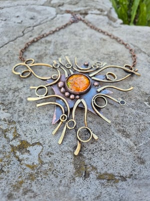 Orange sun necklace 