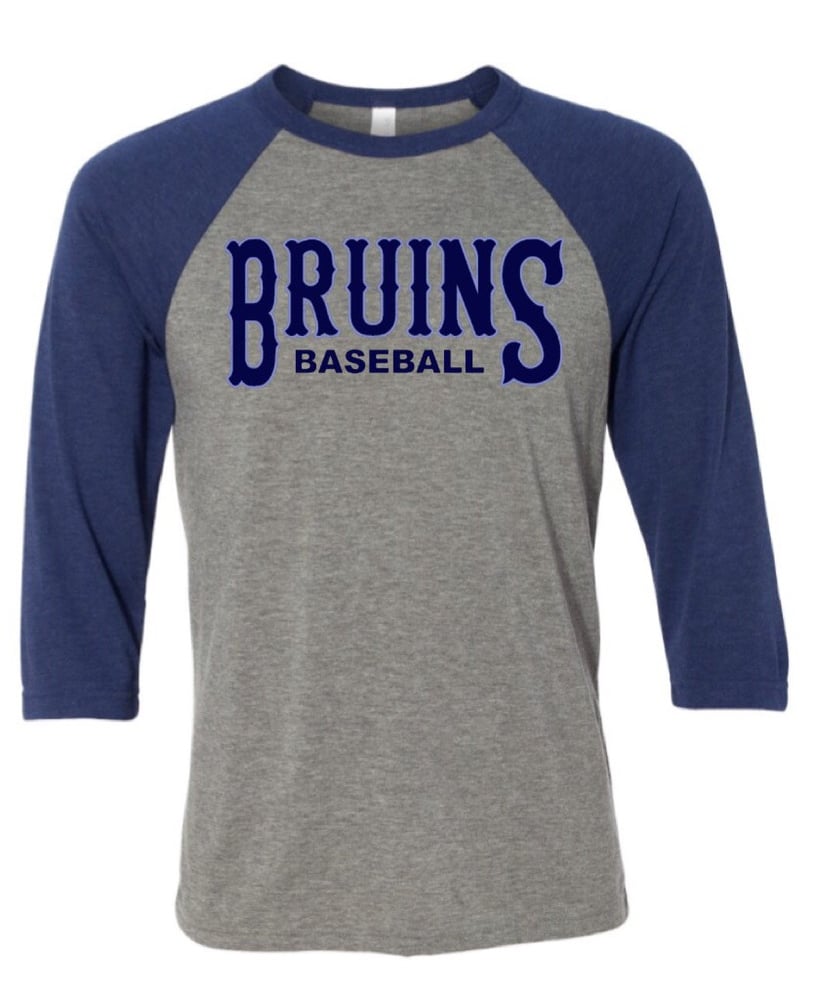 Image of Bruins Unisex 3/4 Sleeve Baseball T-Shirt