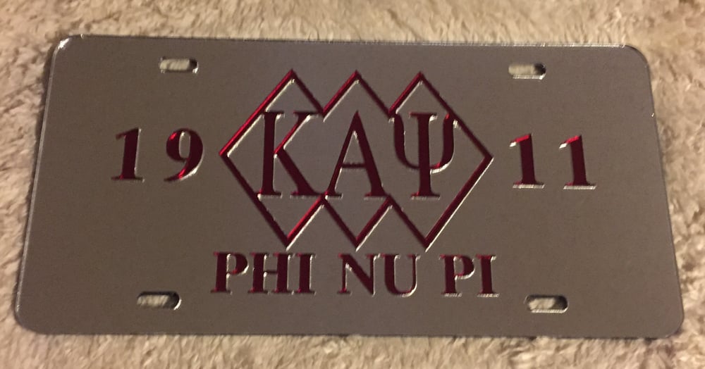 Image of 3-Diamond Kappa Alpha Psi Mirrored License Plate