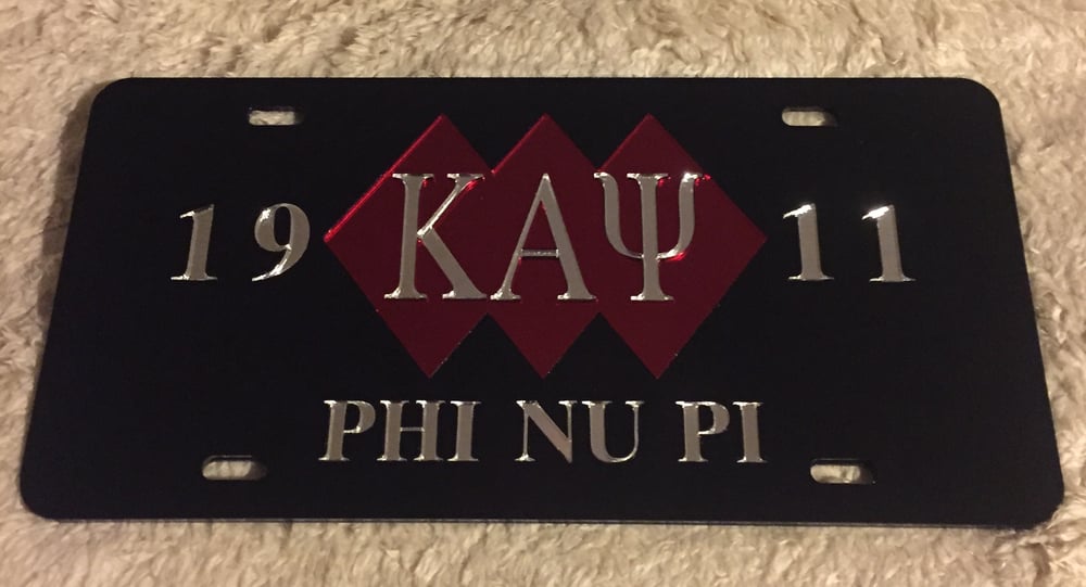 Image of 3-Diamond Kappa Alpha Psi Black License Plate