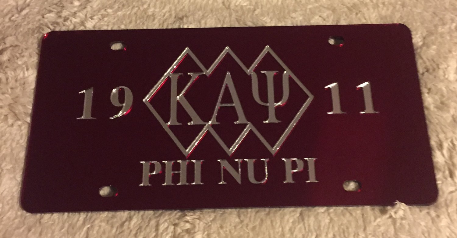 Image of 3-Diamond Crimson Kappa Alpha Psi License Plate