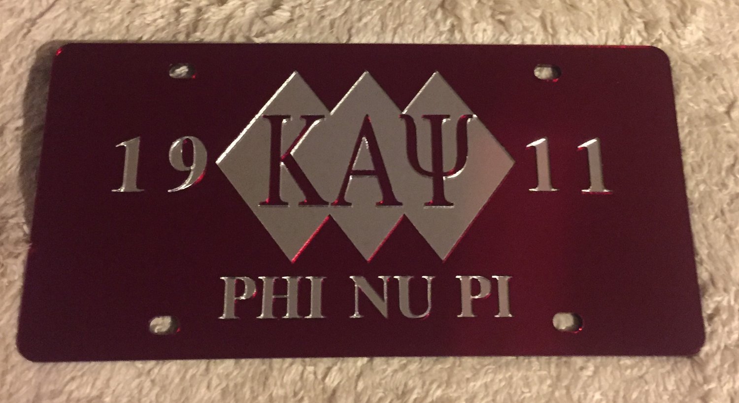 Image of 3-Diamond Kappa Alpha Psi Crimson License Plate