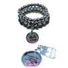 "Owl message for you" Triple stacked 8mm hematite stretch bracelet with Owl charm.