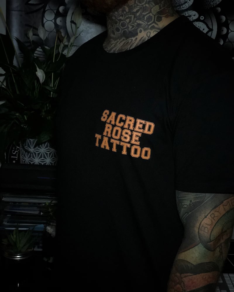 Image of Orange Sacred Rose Tattoo Shirt