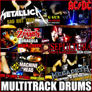 Image of MULTITRACK DRUMS SESSION + VIDEO HD MP4 (for your Covers & Youtube Collab.)