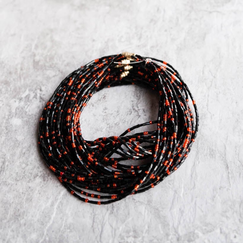 Image of Black and Orange Waistbead