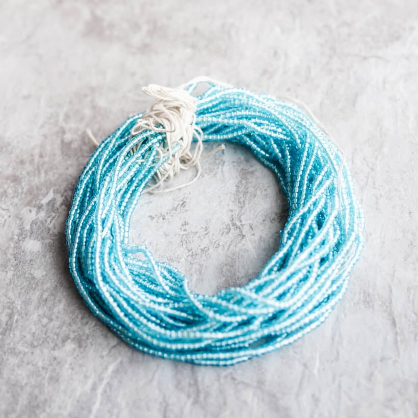 Image of Baby Blue tie Waist bead